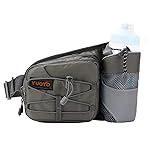 YUOTO Waist Pack with Water Bottle Holder for Running Walking Hiking Runners Hydration Belt (Grey)
