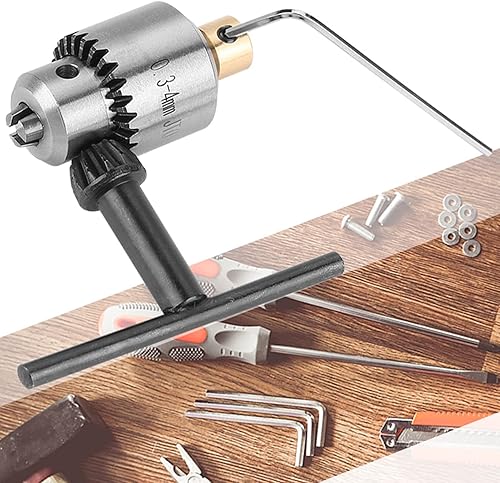 Miniatura 4 de Micro 0.3-4Mm Jto Taper Montado, Mini Taladro Eléctrico Portabrocas Portabrocas y llave con llave de mandril para Torno Taladro Eléctrico