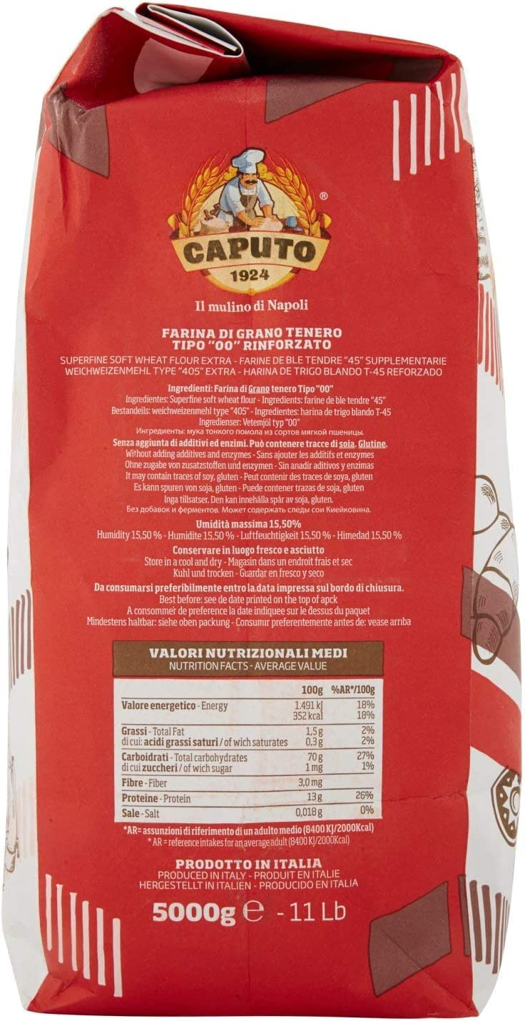 Caputo Cuoco Chef - 4 harinas de trigo blando (5 kg, tipo 00)
