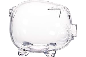 Small Educational Clear Plastic Glass Piggy Bank