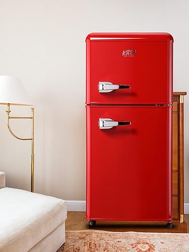 Miniatura 2 de Mini Fridge With Freezer,Refrigerator With 2 Doors,7- Level Adjustable Thermostat, Removable Glass Shelves For Bedroom, Office, Kitchen, Apartment,