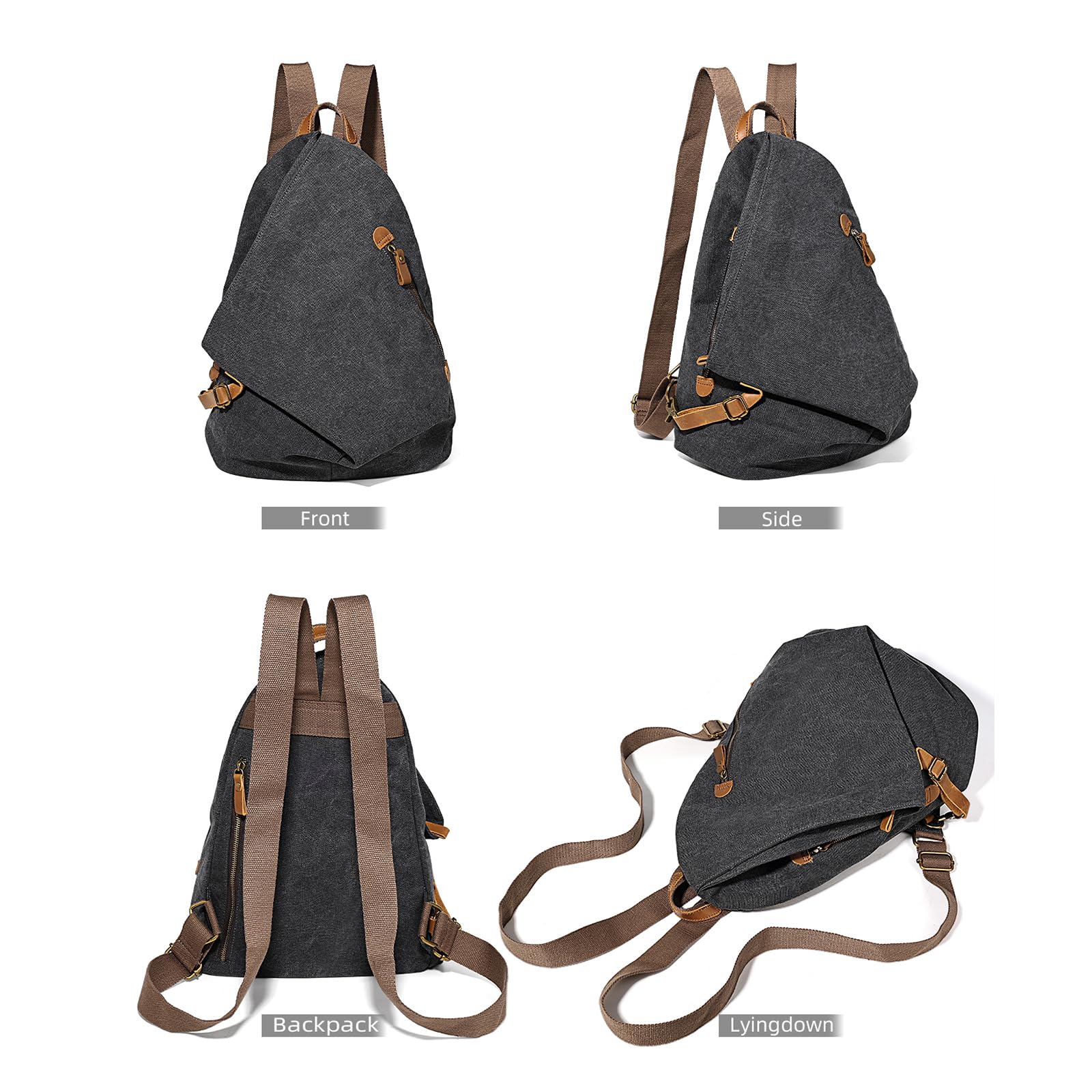 Zaino vintage in tela - Zaino da viaggio grande casual Zaino da viaggio all'aperto Zaini da trekking Borsa a tracolla per uomo Donna