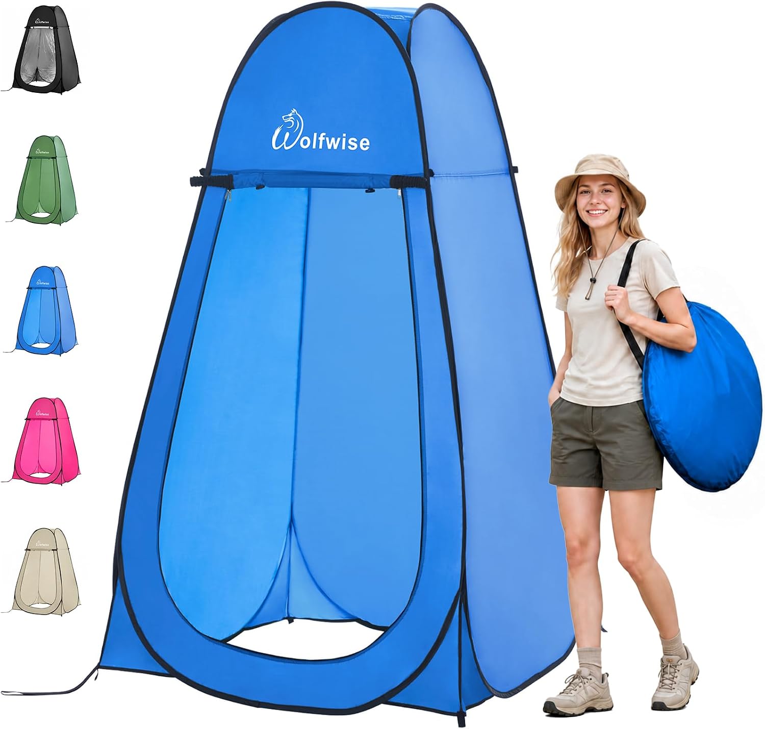 WolfWise Pop Up Shower Tent for Camping Essentials, Compact & Lightweight