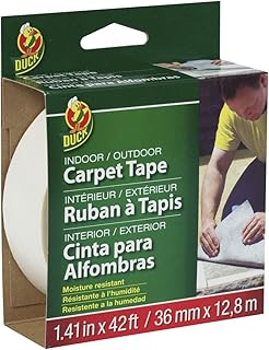 Duck Brand Indoor/Outdoor Carpet Tape, 1.41-Inch x 42 Feet, White (286373)