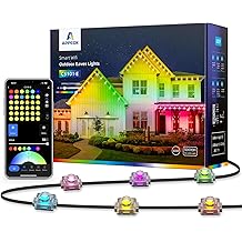 APPECK Permanent Outdoor Lights for House, 100ft Smart RGB Eaves Lights with 75 LEDs, 54 Scenes Modes, IP65 Waterproof Light for Party, Christams, Holiday, Compatible with Aleax, Google Assistant