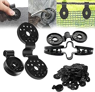 Shade Cloth Heavy Duty Lock Grip,Shade Cloth Plastic Clips, Windproof Tarp Clips Awning Clamp Grip Sunshade Net Shading Fixed Clip Buckle Round Reusable Plastic Clips for Sun Shade Net (100Pcs, A)