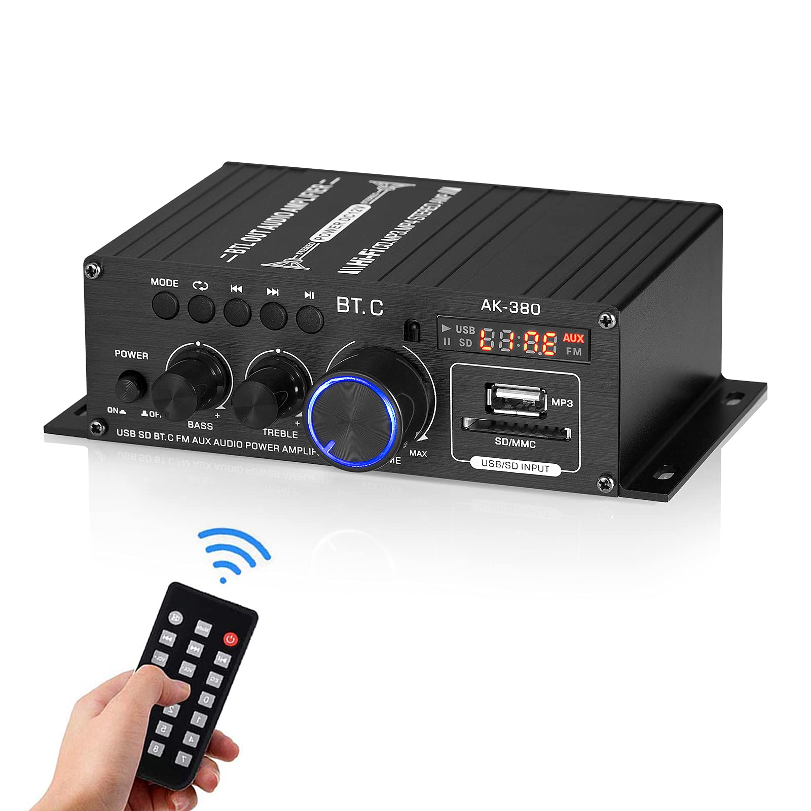 Amazon | AK-380 ミニ Bluetooth デジタルアンプ ステレオ 40W×2 
