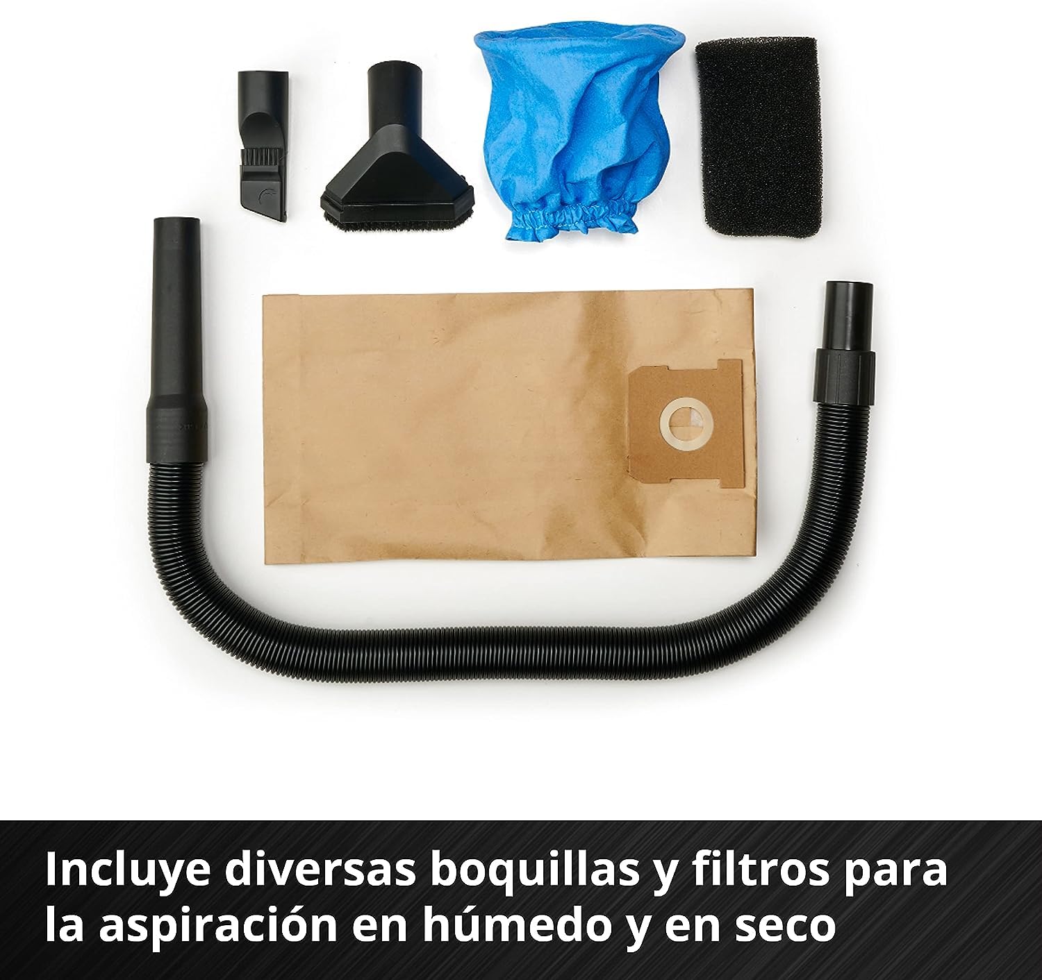 Einhell Aspirador inalámbrico TE-VC 18/10 Li-Solo Power X-Change (18 V, Iones de Litio, 10 L, Incl. Manguera de 2 m, Boquilla de Hendidura + Boquilla de tapicería/Universal, sin batería ni Cargador)