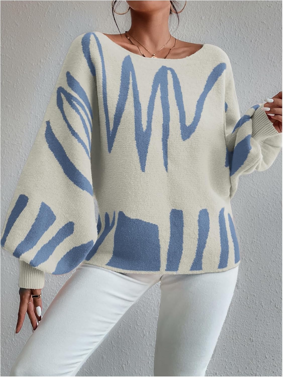 Verdusa Women's Off The Shoulder Sweater Oversized Sweaters Long Sleeve Pullovers Knit Tops Spring Brunch Outfits - Image 6