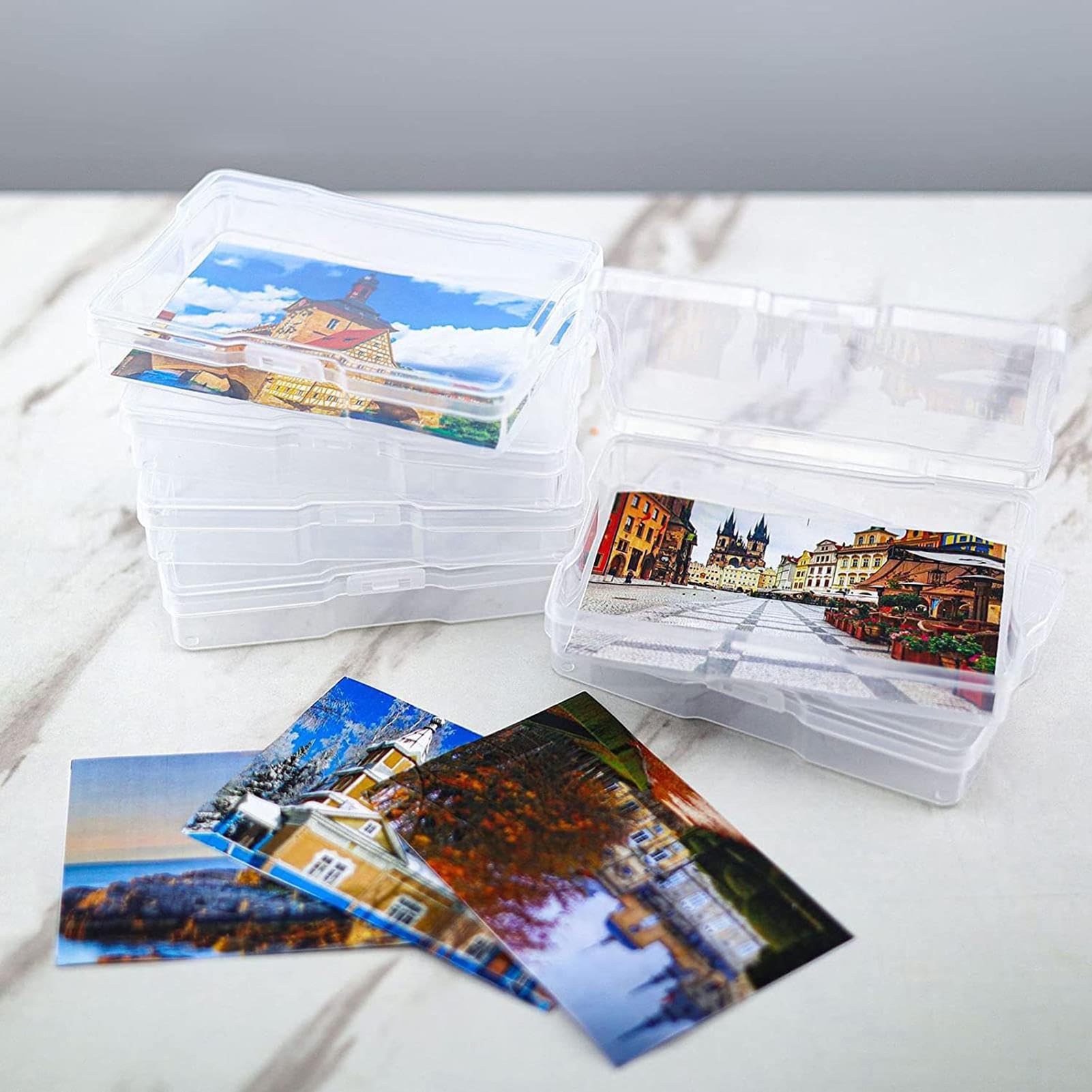Contenitore per foto – PP | Buste fotografiche | Organizzatore fotografico | impilabile, portatile, facile da usare per organizzare foto, promemoria, scrapbooking, ufficio domestico e viaggio