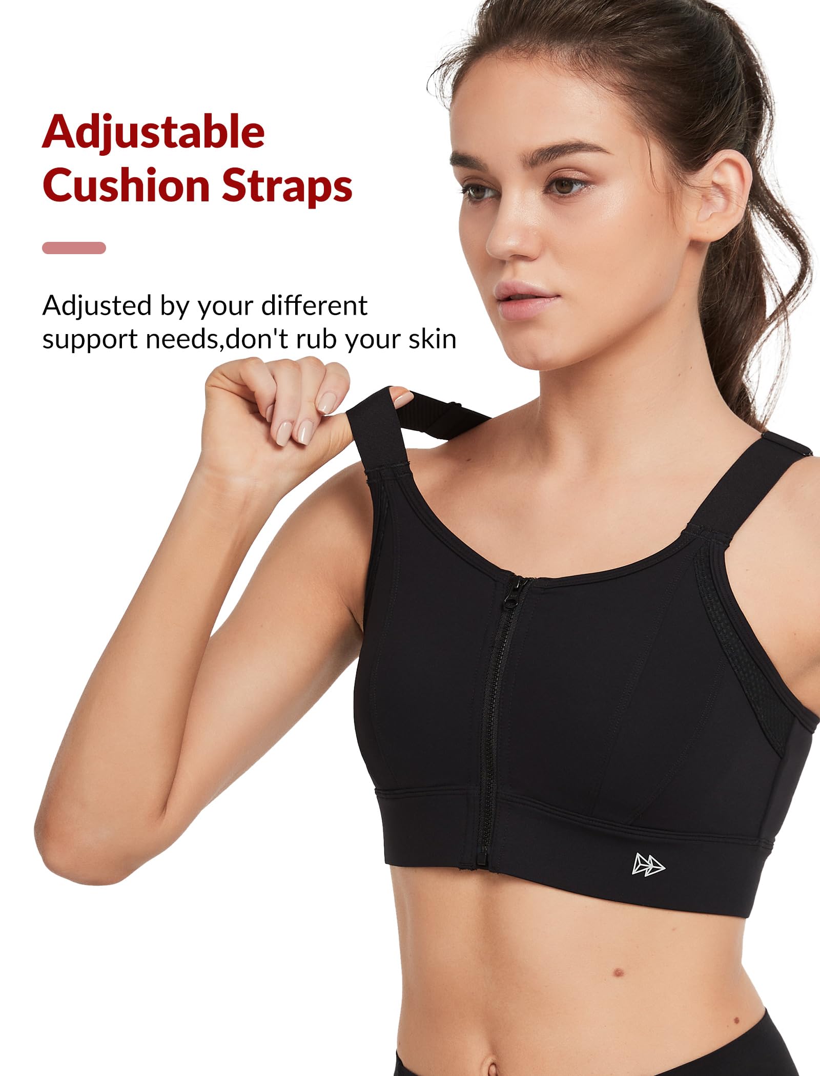 Yvette Reggiseni sportivi regolabili per le donne chiusura frontale Plus Size reggiseno sportivo ad alto impatto per busto grande