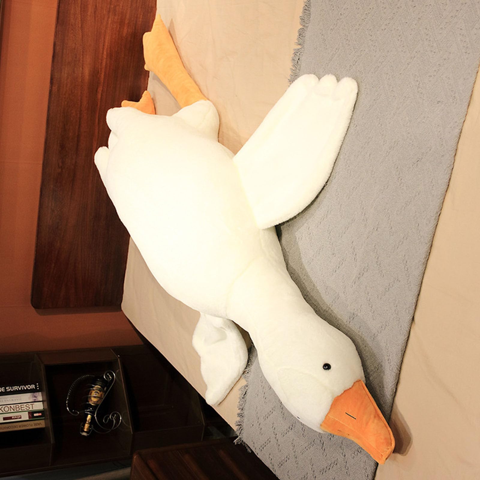 Gänse Plüschkissen für Erwachsene und Kinder, Kuschel/Wurfkissen, Begleiter, Komfortpuppe für Kinderzimmer, Dekoration, PP Baumwolle gefüllt, gefüllte Heimdekoration, Kissen, bequemer Schlaf