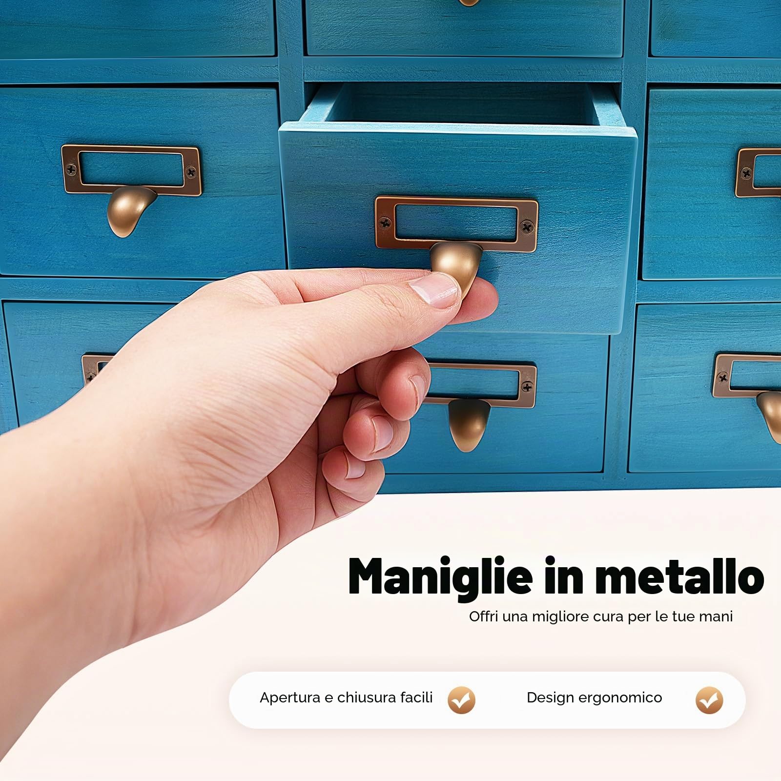 16 cassetti e armadi, scatole per erbe aromatiche, cassetti da scrivania in legno
