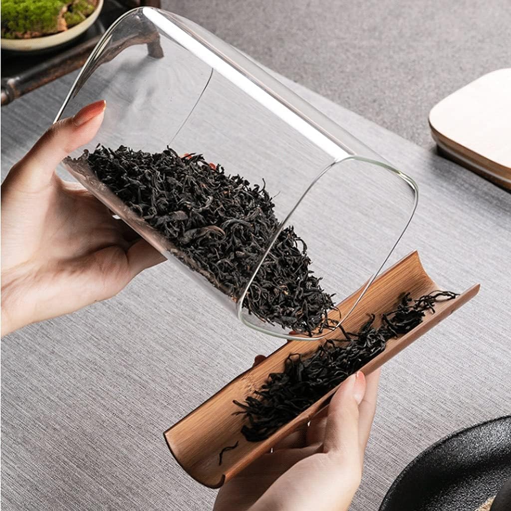 Tea Jars Storage Canisters Glass Spice Jars with Lid Square Food Storage Containers Jars Set of 3or 5 Kitchen Canister Set for Sugar,Salt,Coffee Jars,1pcs 1330ml/44.9oz