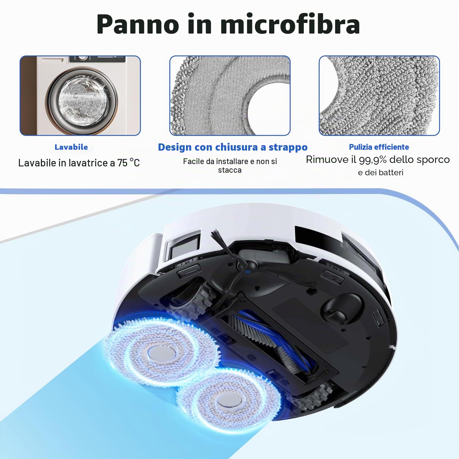 20 pezzi accessori compatibili con Ecovacs Deebot T50 Omni / T50 Pro Omni, 1 spazzola principale, 6 sacchetti, 4 panni, 4 filtri, 4 spazzole laterali, 1 spazzola di pulizia