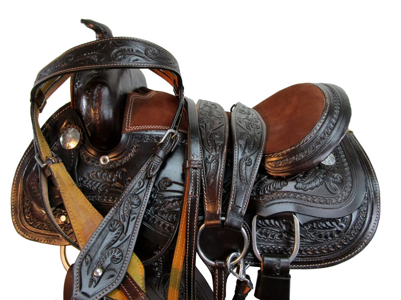 Youth Cowgirl Barrel Racing 10 12 13 Kids Child Pony Saddle Leather TACK Set (12 in)