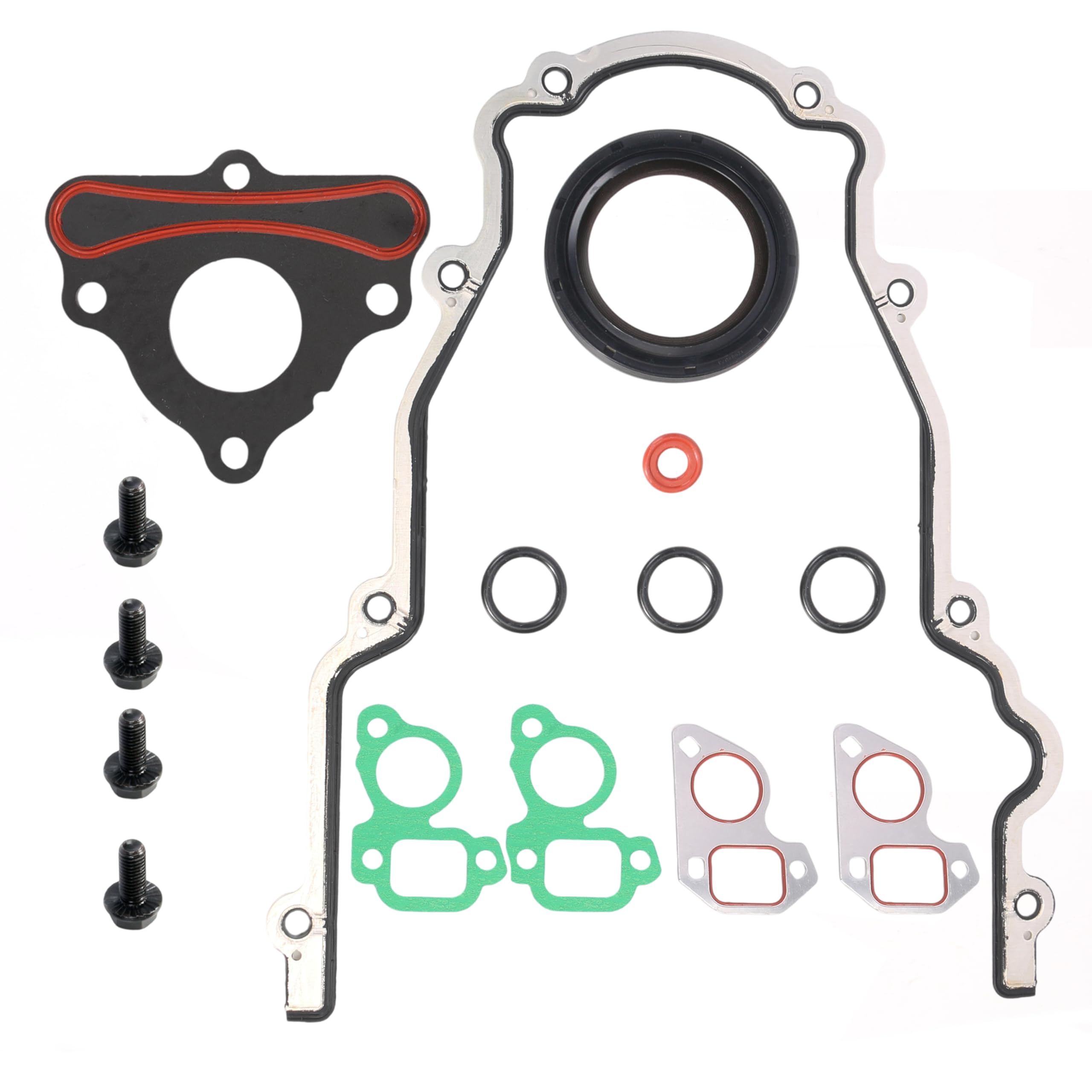 LS Camshaft Thrust Retainer Plate Gasket Seal Cam with Bolt,Timing Cover Set Water Pump Gasket Crankshaft Seal,for GMC Gen III IV V LSX LS1 LT1 L83 L86 L87 L84 LT4 LQ4 LQ9 LS2 LS3,4.8L 5.3L 6.0L 6.2L