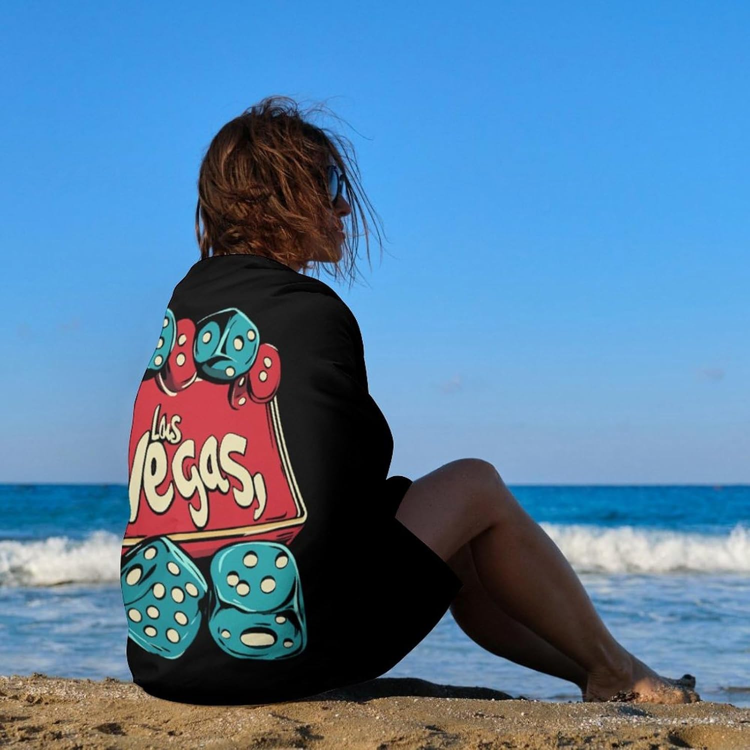 Las Vegas Dice Oversized Beach Towel Soft Absorbent Pool Bath Swim Towels for Adults Travel Vacation Gifts 130x80cm