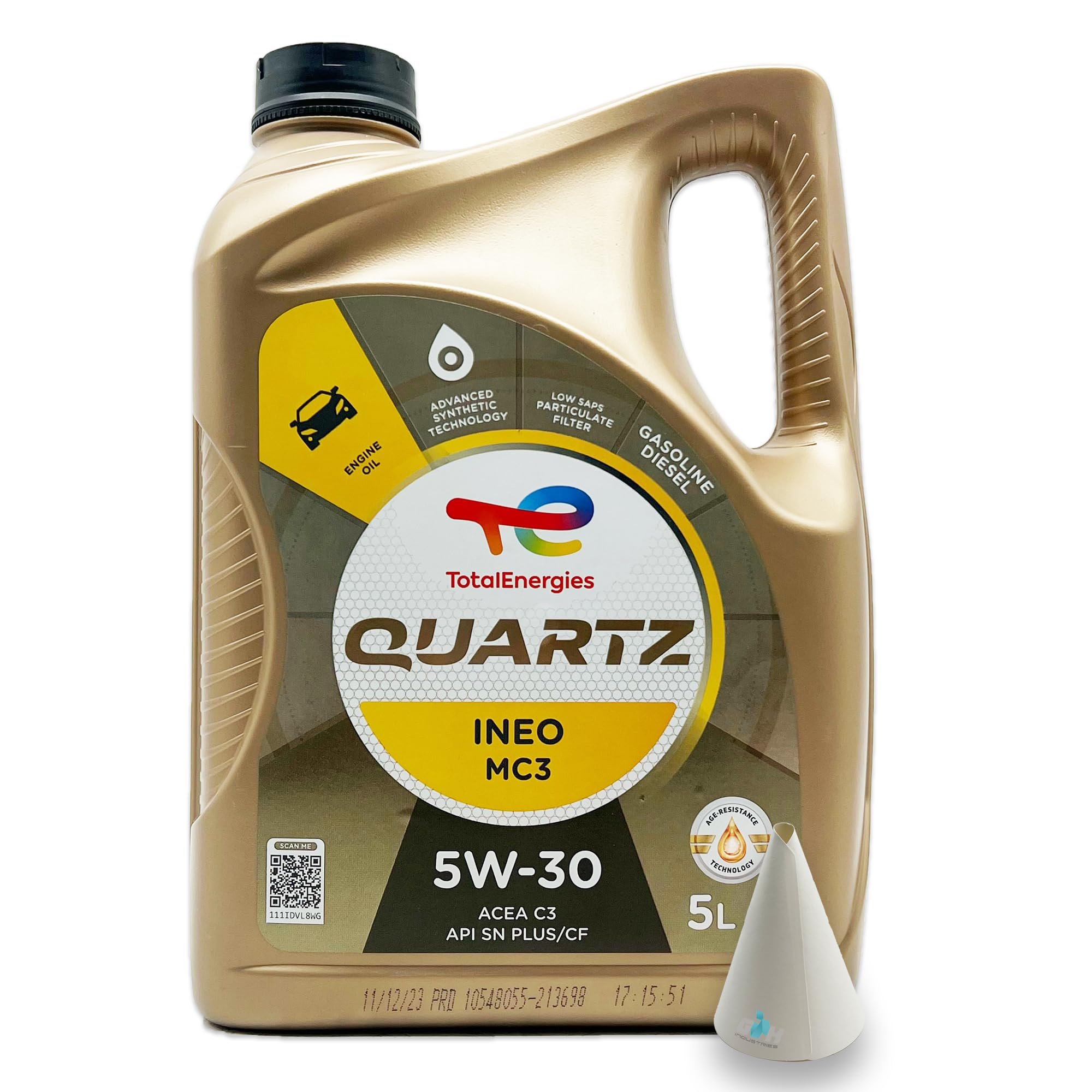 2pz olio lubrificante total ineo quartz mc3 5w-30 5 litri
