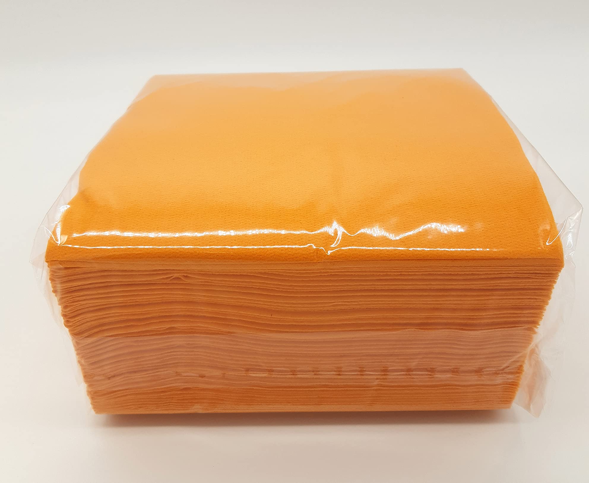 400 SERVIETTES DE TABLE EN PAPIER JETABLES AIRLAID - 8 PAQUETS DE 50 SERVIETTES - MELODIE ORANGE - 40 x 40 CM