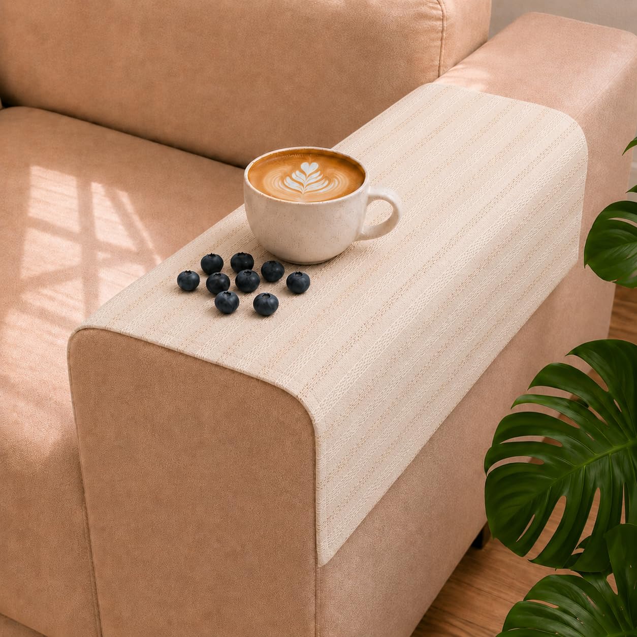 STITCHNEST 'Nomad Weave Collection' Sofa Armrest Cover | Elegant Jacquard Fabric, Washable & Durable for Modern Living (18 x 22 Inches)
