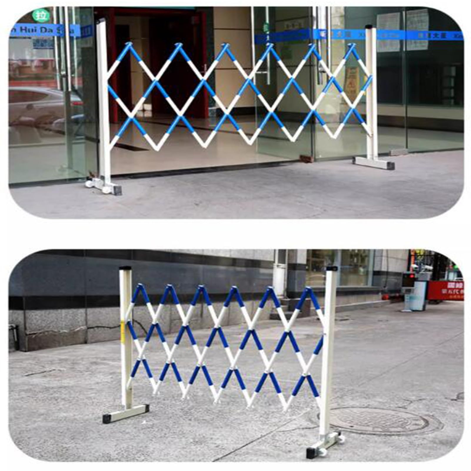 Wysuwana bariera drogowa z kółkami, teleskopowa bramka bezpieczeństwa, rozszerzalne składane ogrodzenie ochronne, elastyczna bariera kontroli tłumu na parkingi szkolne (300 cm)