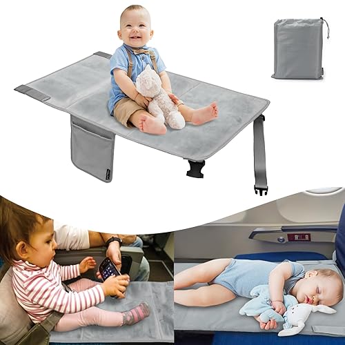 Extensor de cama de avión y asiento de avión para niños pequeños, reposapiés portátil para vuelos infantiles, cama de avión de terciopelo suave,