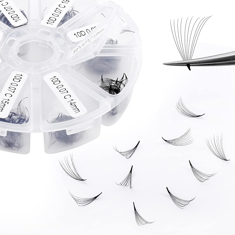WENDY LASHES Leques Prontos para Extensão de Cílios 10D, 500 Unidades, 13–20 mm, Curvatura C