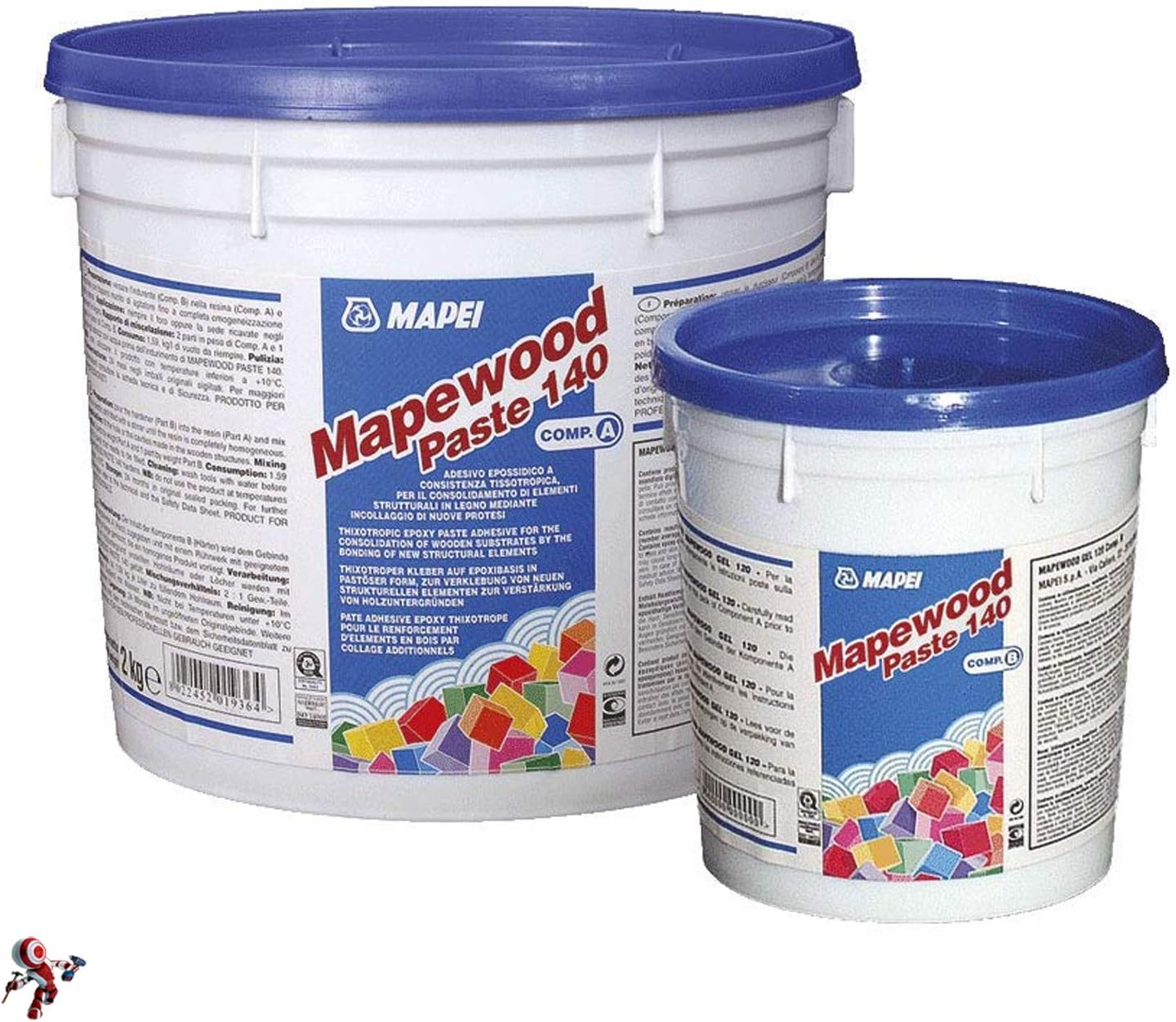 MAPEI MAPEWOOD PASTE 140 Adesivo Epossidico Tissotropico - KG 3 - Per Restauro Legno - Foto 6