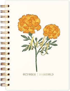 Birth flower personalised notebook | personalized journal with birth month flower | birthday gift for her birth flower gift custom notebook (Lined paper, October)
