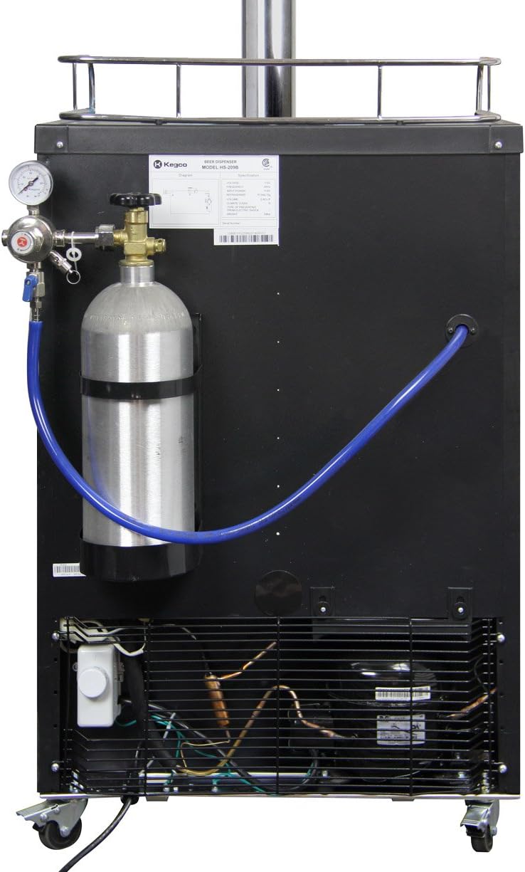 Kegco HBK309B-3 Three Faucet Homebrew Kegerator - Matte Black Cabinet and Door