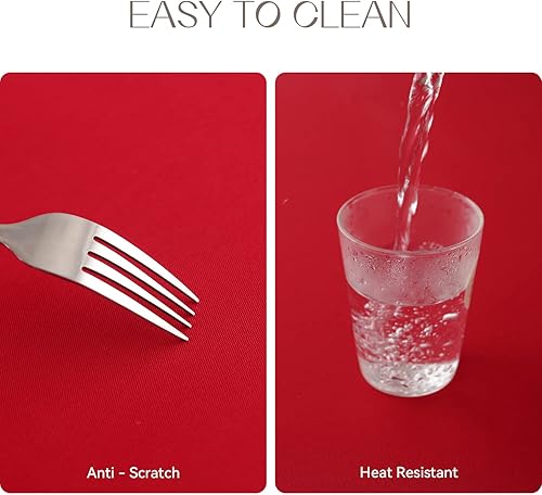 Miniatura 4 de Romanstile Mantel rectangular de Navidad, paquete de 4 unidades, 52 x 70 pulgadas, resistente a las manchas y a las arrugas, lavable, para mesa de