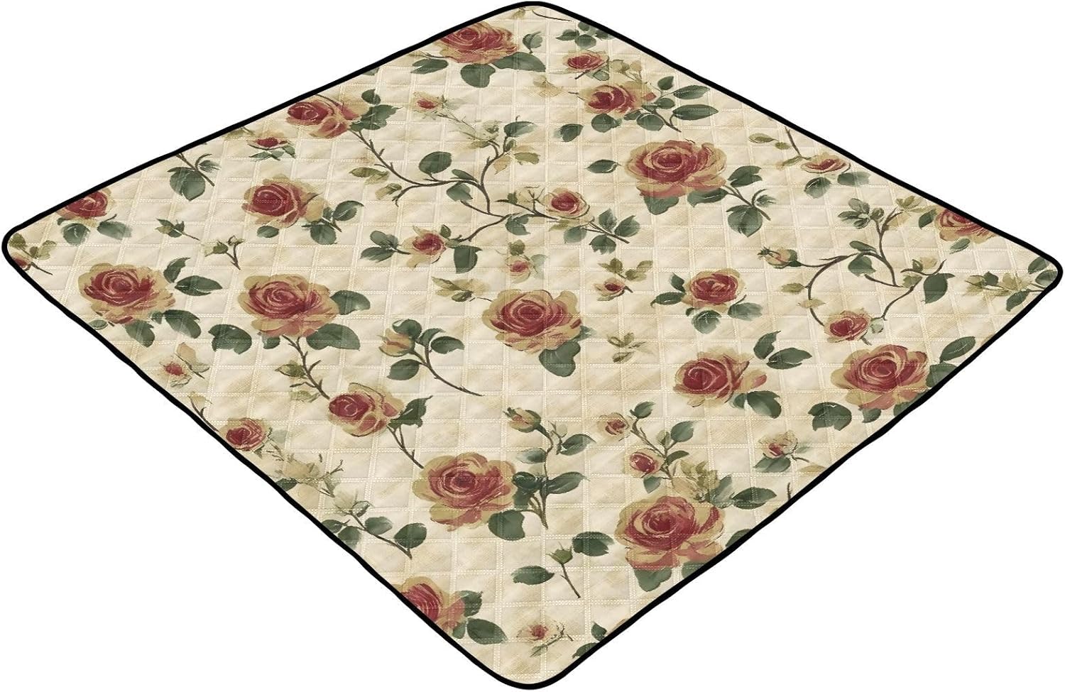 Graffiti Vintage Floral Pattern Baby Play Mat, 50“ X 50” Washable Folding Crawling Mat, Baby Floor Mat, Soft, Thick, Non-Slip