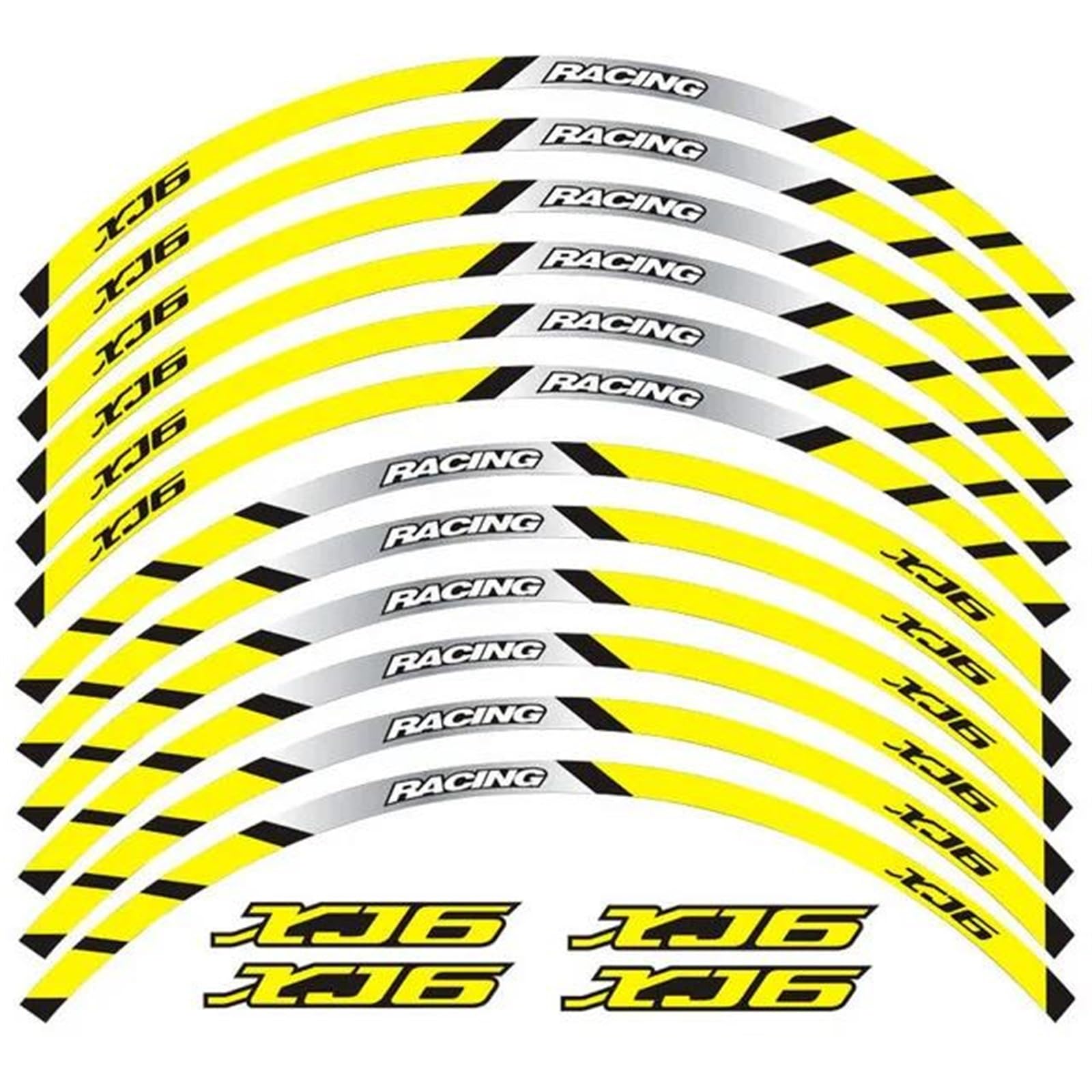 Motorcycle Decal Outer Wheel Rim Stickers Tire Film Border Reflective Decals Decoration Sticker for Yamaha XJ6(Color5)