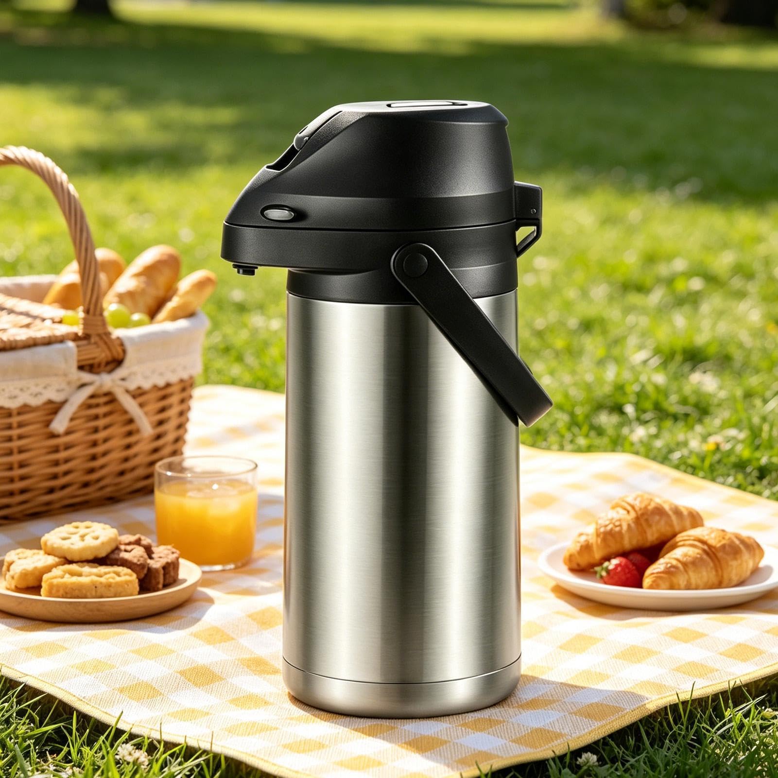 Tumbler Termico Di Grande Capacità Borraccia Isolata a Pulsante da 1,9 L | Termica a Prova di Perdite per Caffè, Tè, Bevande, Viaggi, Casa, Scuola, Ufficio, Campeggio e