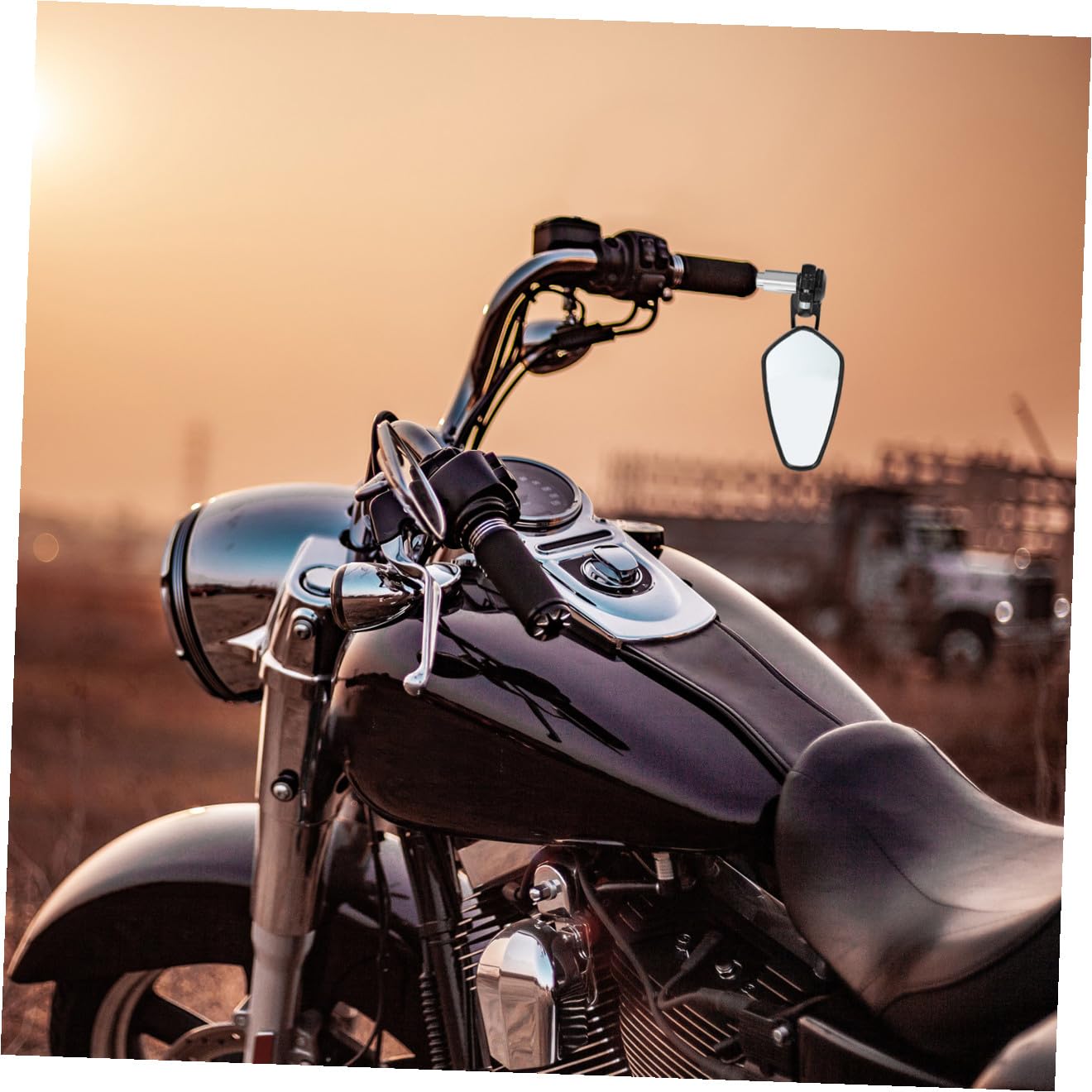 OUNONA Specchietti Retrovisori Moto per Manubrio 22mm in Lega di Alluminio e Abs Ampio Campo Visivo per Scooter e Naked in Nero