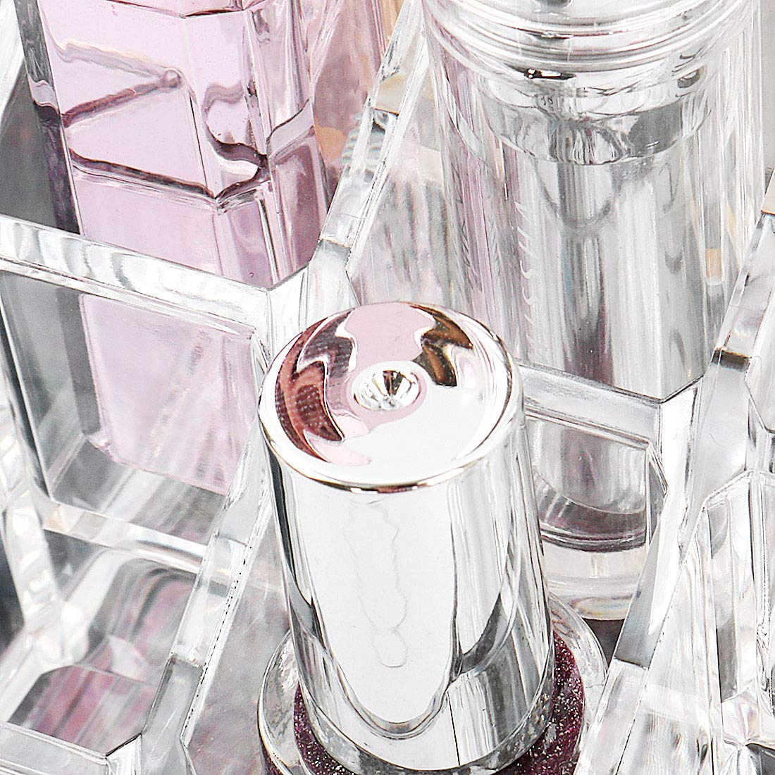 Ruilogod Boîte de rangement en acrylique transparent pour cosmétiques, maquillage, rouge à lèvres, pinceaux, bijoux, boîte de présentation avec tiroirs (style 3)
