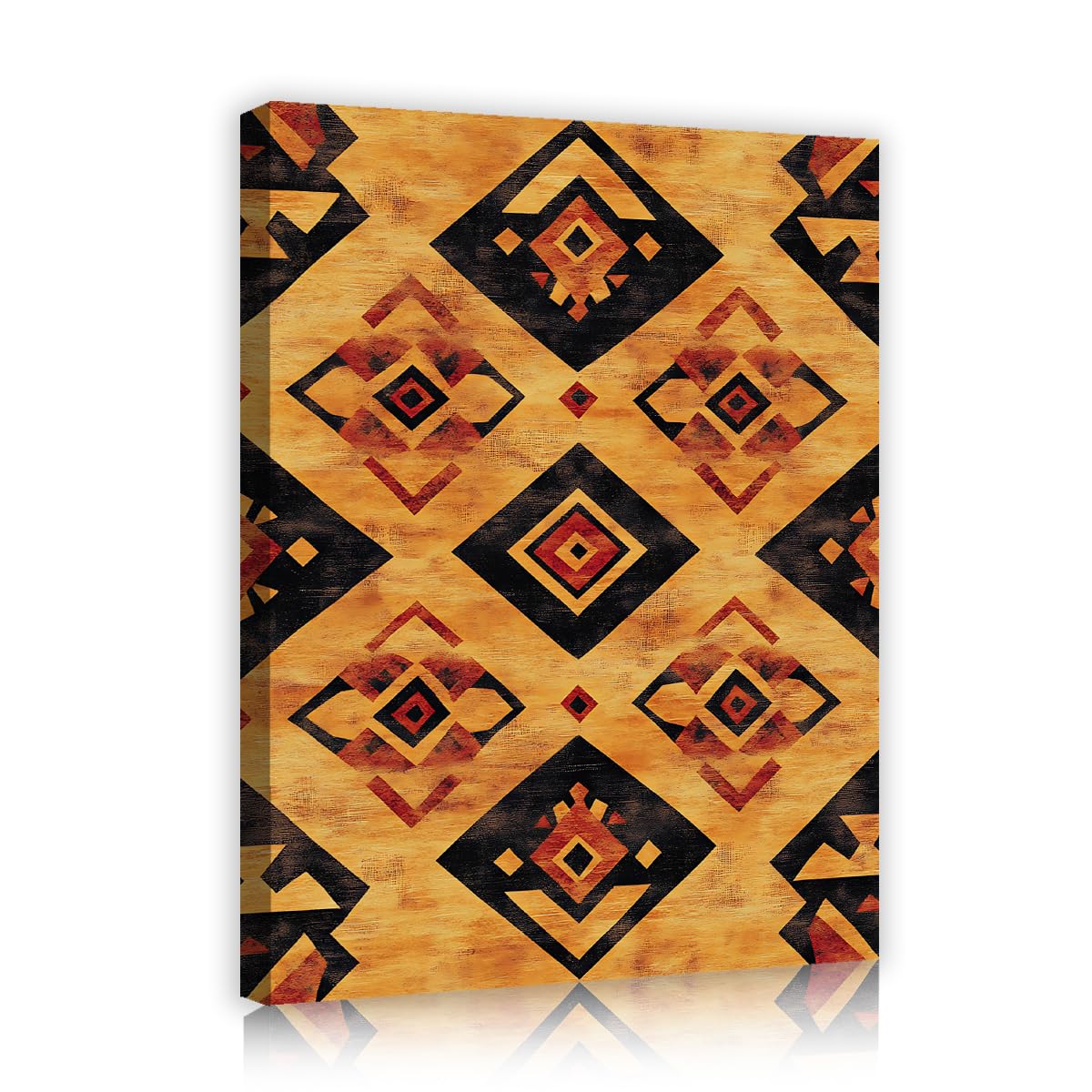 TOANGWALL Południowo-zachodni geometryczny obraz na płótnie indiański wzór plemienny boho rustykalny wystrój domu obrazy plakatowe nowoczesne etniczne malarstwo ścienne. 80 x 95 cm