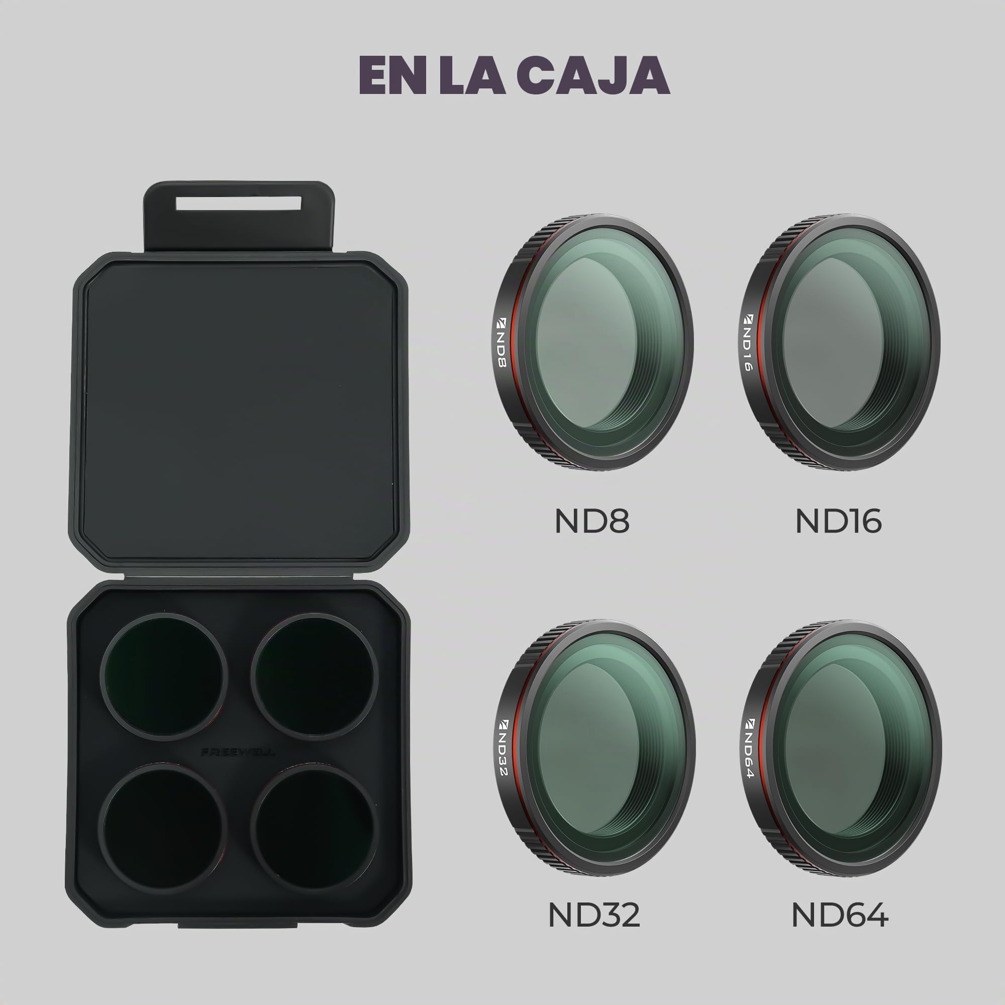 Freewell Kit de Filtro de día estándar para filtros dji Osmo Nano | ND8, ND16, ND32 y ND64
