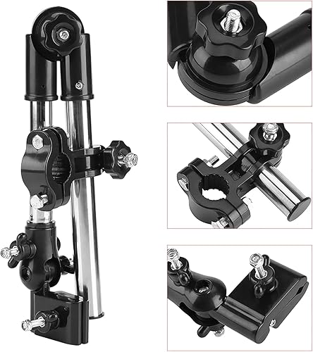 Miniatura 6 de Soporte de montaje para paraguas ajustable de 360 para bicicleta, soporte de montaje elástico, cochecito de bebé, sillas de ruedas, andador,