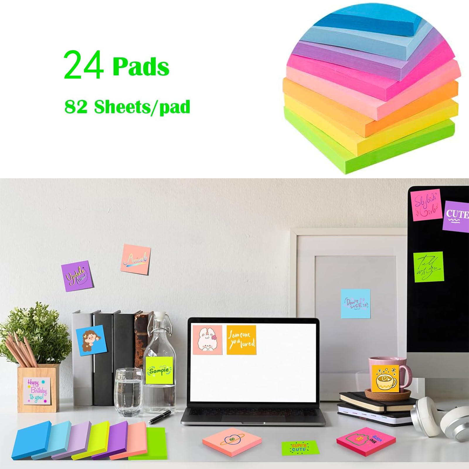24 Pads, 3x3 Inches Sticky Notes - Image 4