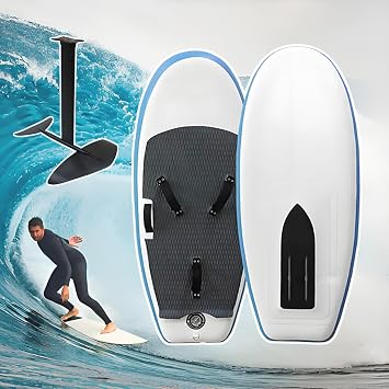 Unpowered Hydrofoil Foil Boarding Set with Foil - Inflatable Foiling Surfboard Kit Includes Air Pump and Storage Bag, for Surfing and Water Play