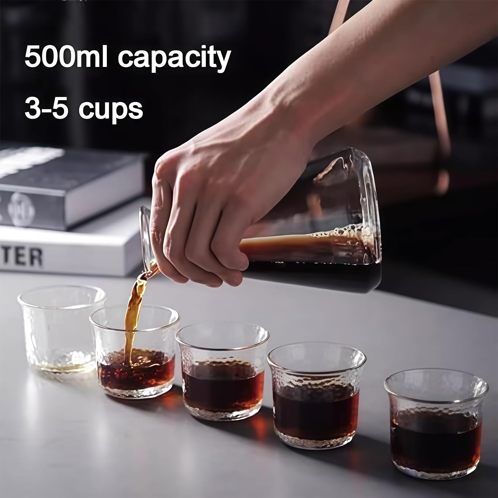 500 ml, ekspres do kawy mrożonej Cold Brew z technologią Slow Drip, regulowana prędkość kapania, ekspres do kawy Cold Brew z ramą ze stali nierdzewnej, przygotowuje 3-5 filiżanek