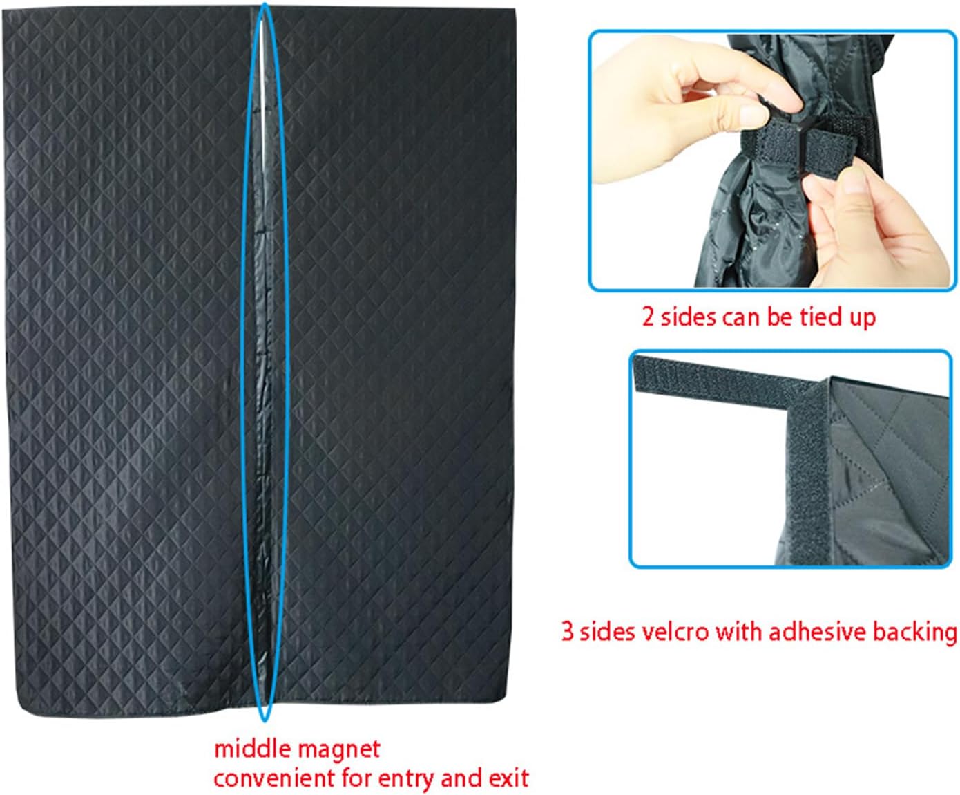 Magnetic Thermal Insulated Door Cover - Magnetic Windproof RV Curtains - RV Door Cover for Winter - for Bedroom Living Room Bathroom Dorm Trailer Hotel Garage Patio