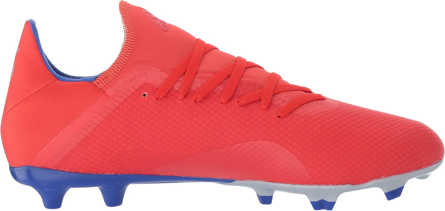 adidas Men's X 18.3 Firm Ground, Active Red/Silver Metallic/Bold Blue, 9.5 M US
