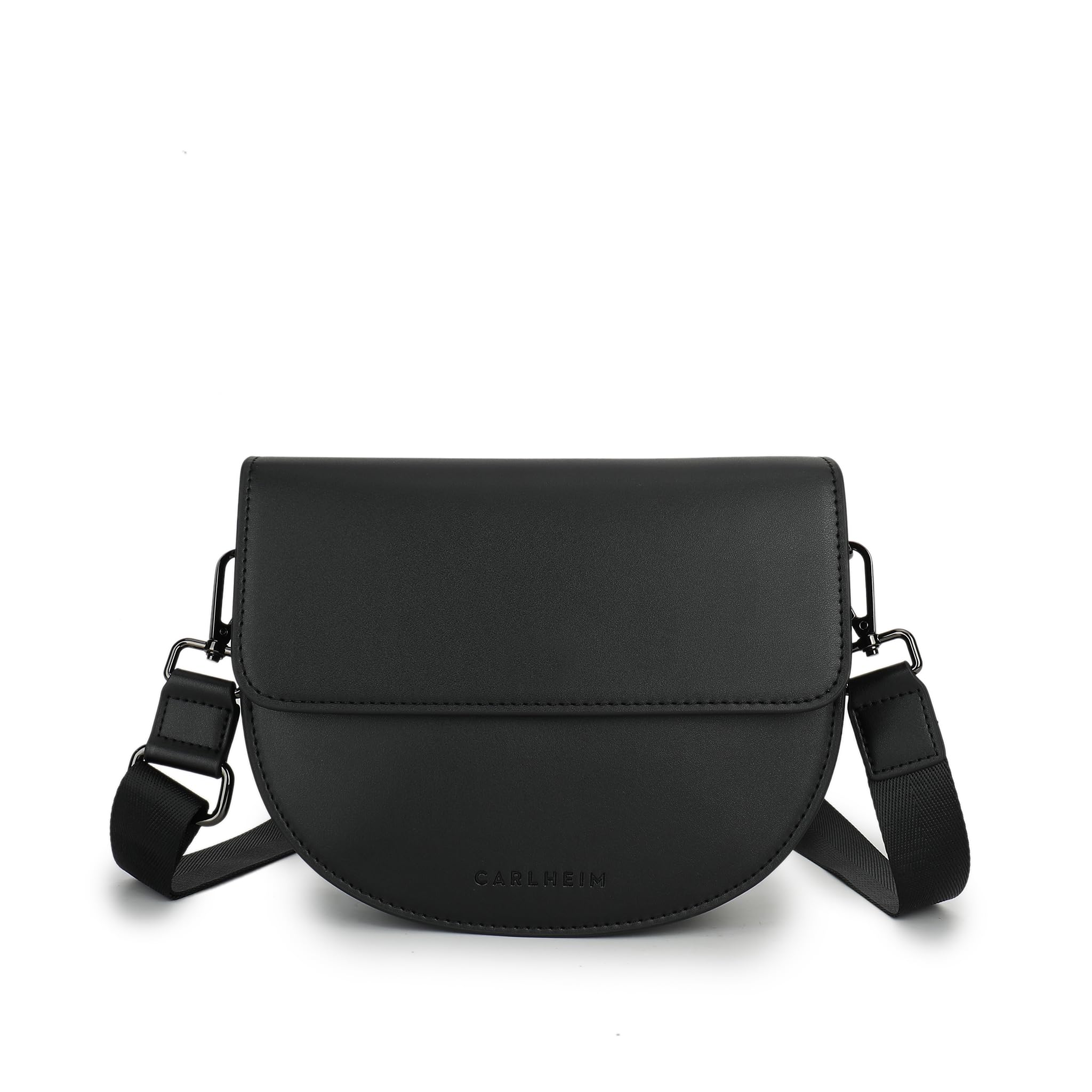 Carlheim Women's Crossbody Bag Sara PU Leather Premium, Black, black, Medium