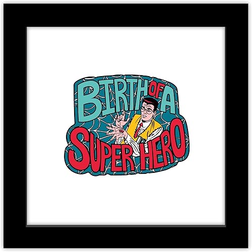 Trends International Gallery Pops Marvel Spider-Man - Póster de pared con diseño retro del nacimiento de un superhéroe, 12.00 x 12.00 pulgadas,
