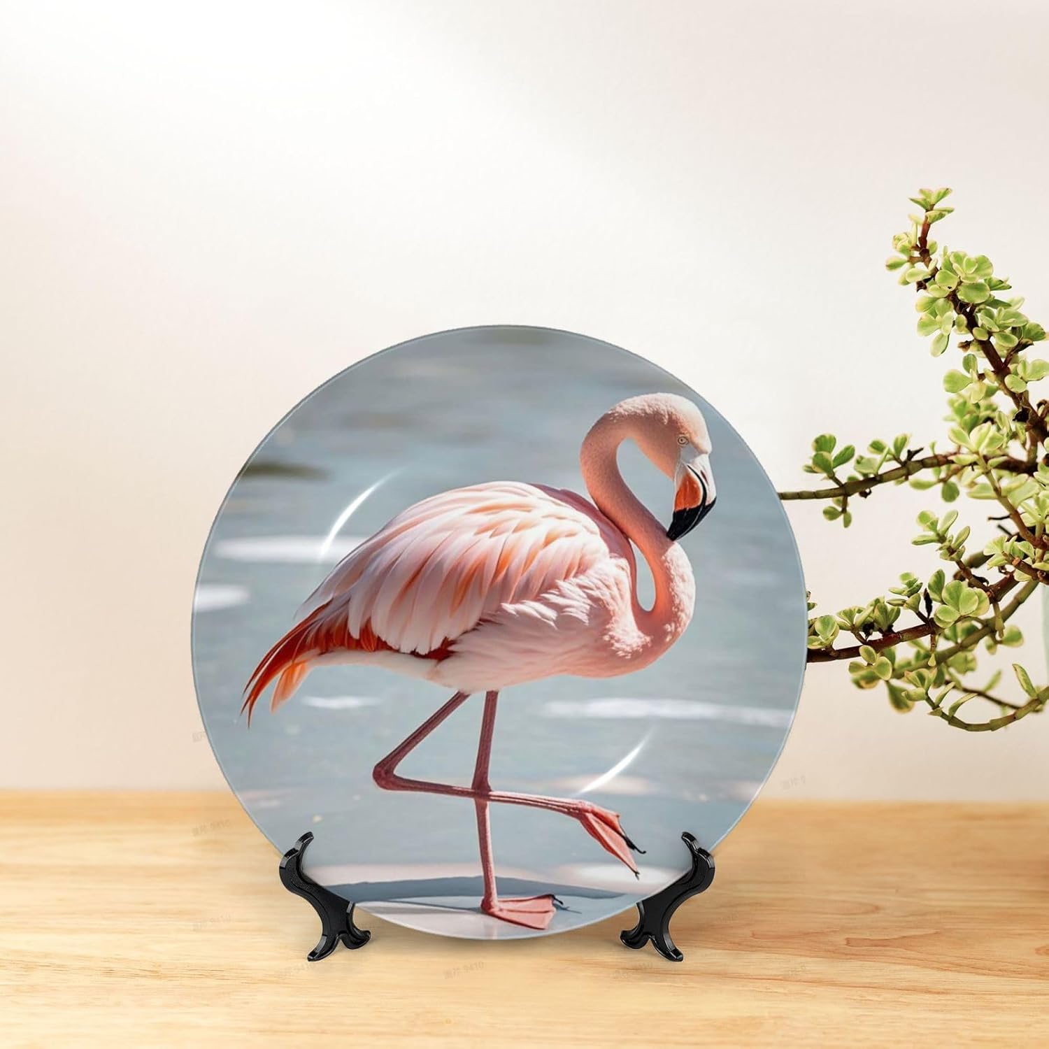 Decorative Plate Art Crafts Bone China Decorative Plate with Display Rack Souvenir Wall Decor Ceramic Ornaments Dinner Plates Ceramic Decoratives Plates for Home Office 10in