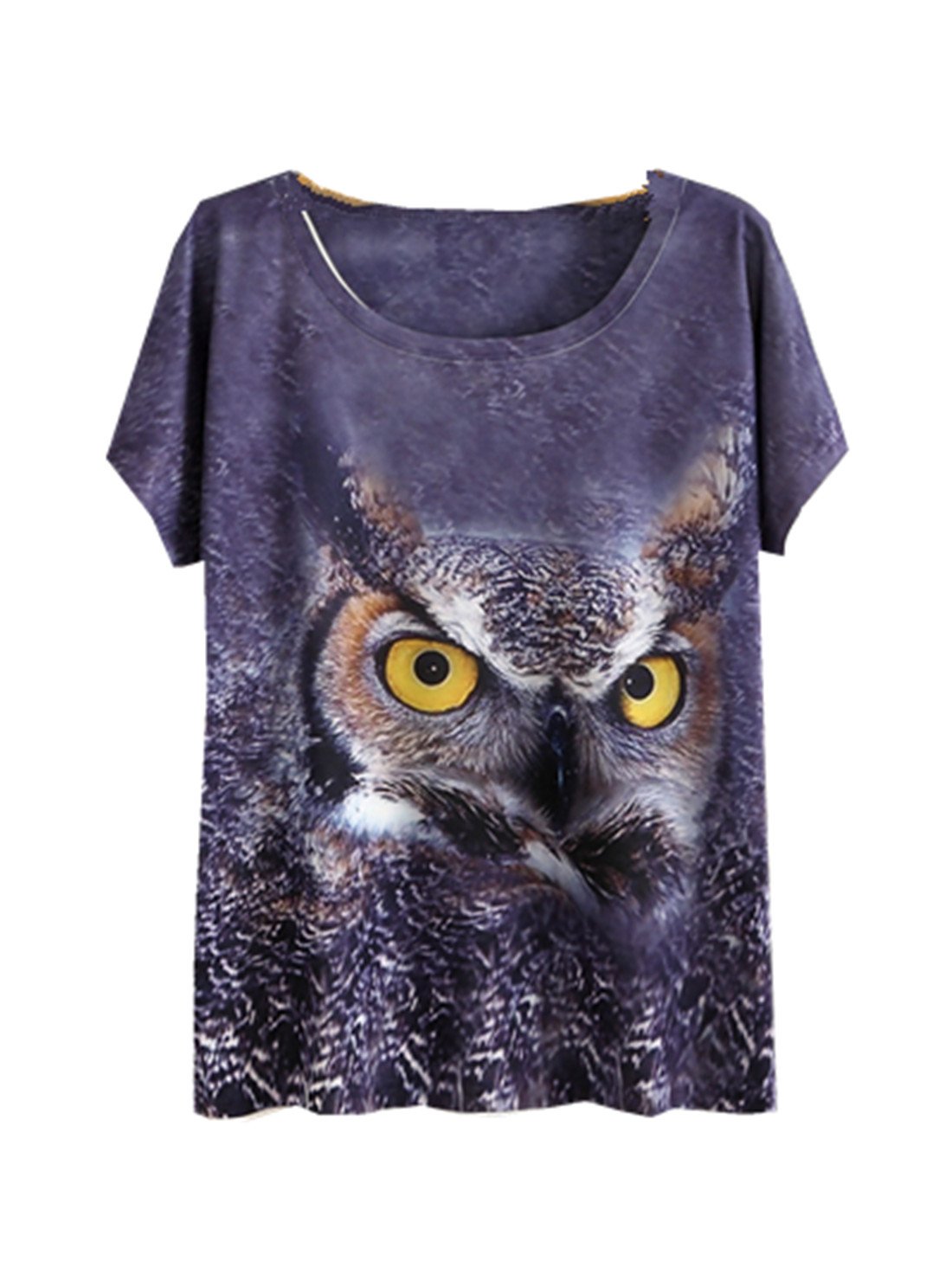 YICHUN Women Girls Short T-Shirt Tops Tees Leisure T-Shirt Casual Wear Tunic Blouse Animal Printing Cami (Owl 16#)