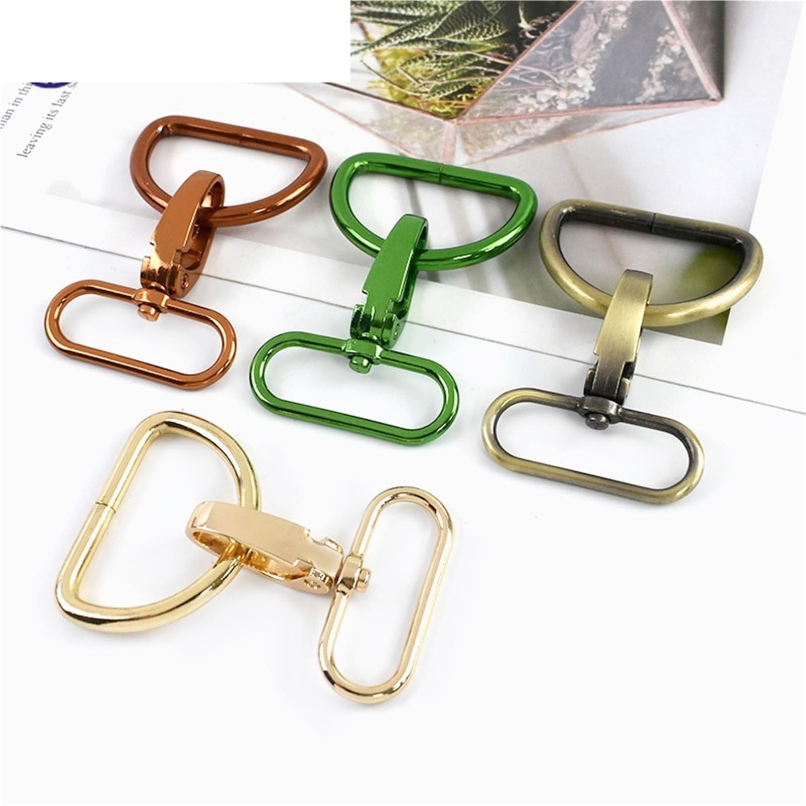 Ganchos De Metal Giratorio 5/10pcs 20/25/32/38mm Metal Bag Strap Buckles Swivel Lobster Clasp D Ring Buckle Pet Collar Snap Hook(RoseRed,20mm-10Sets)